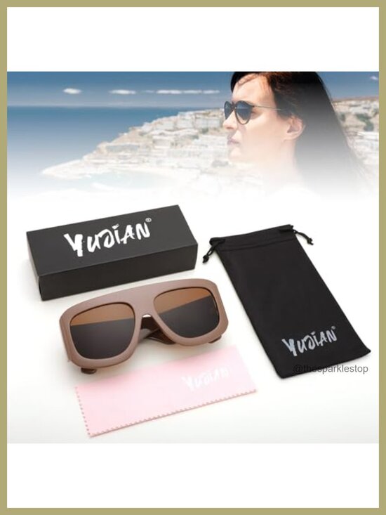 Oversized Square Sunglasses Women Men Trendy Big Sun Glasses Wide Fashion